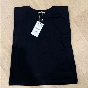 Zara Black Tank Top with shoulder pads